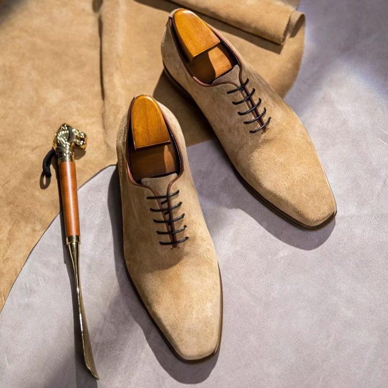 Ανδρικά Επίσημα Παπούτσια Suede Elegance Oxford Φόρεμα - Μπεζ