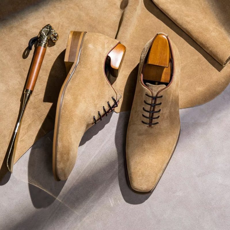 Ανδρικά Επίσημα Παπούτσια Suede Elegance Oxford Φόρεμα - Μπεζ