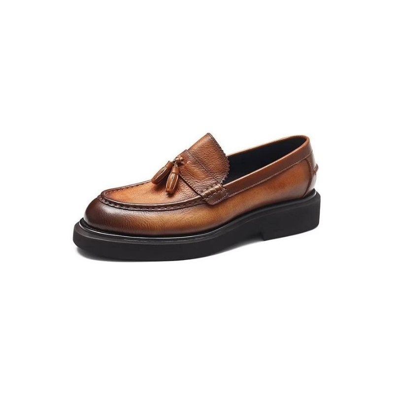 Ανδρικά Επίσημα Παπούτσια Ανάγλυφα Elegance Slip-on Φόρεμα - Καφές