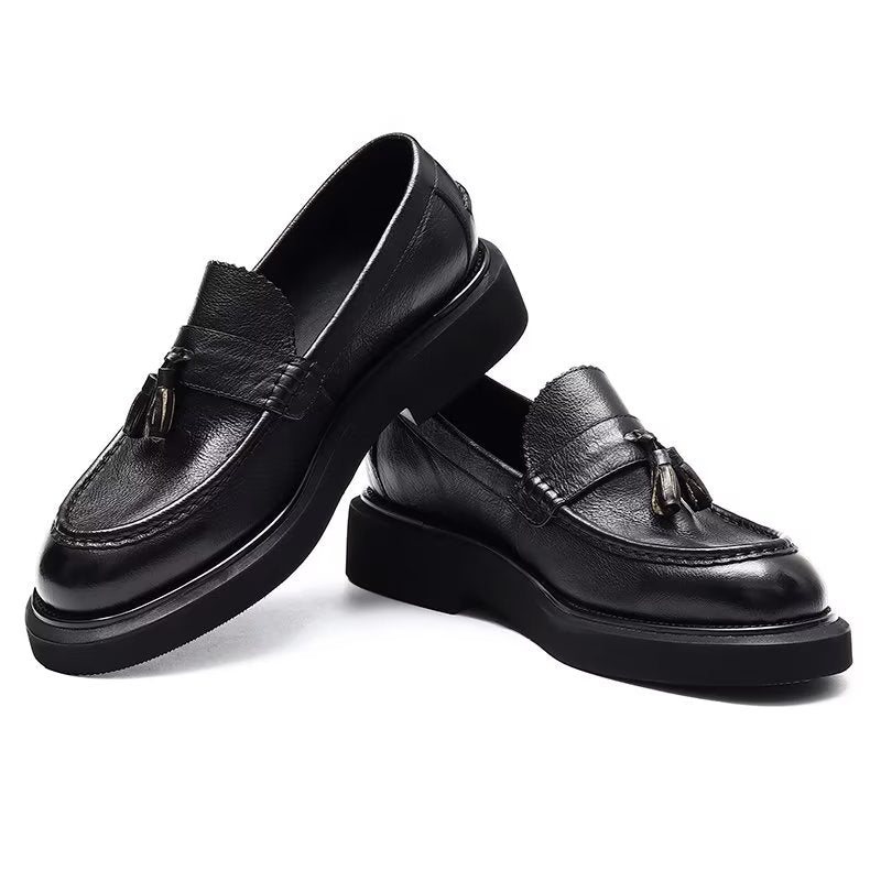 Ανδρικά Επίσημα Παπούτσια Ανάγλυφα Elegance Slip-on Φόρεμα - Μαύρο