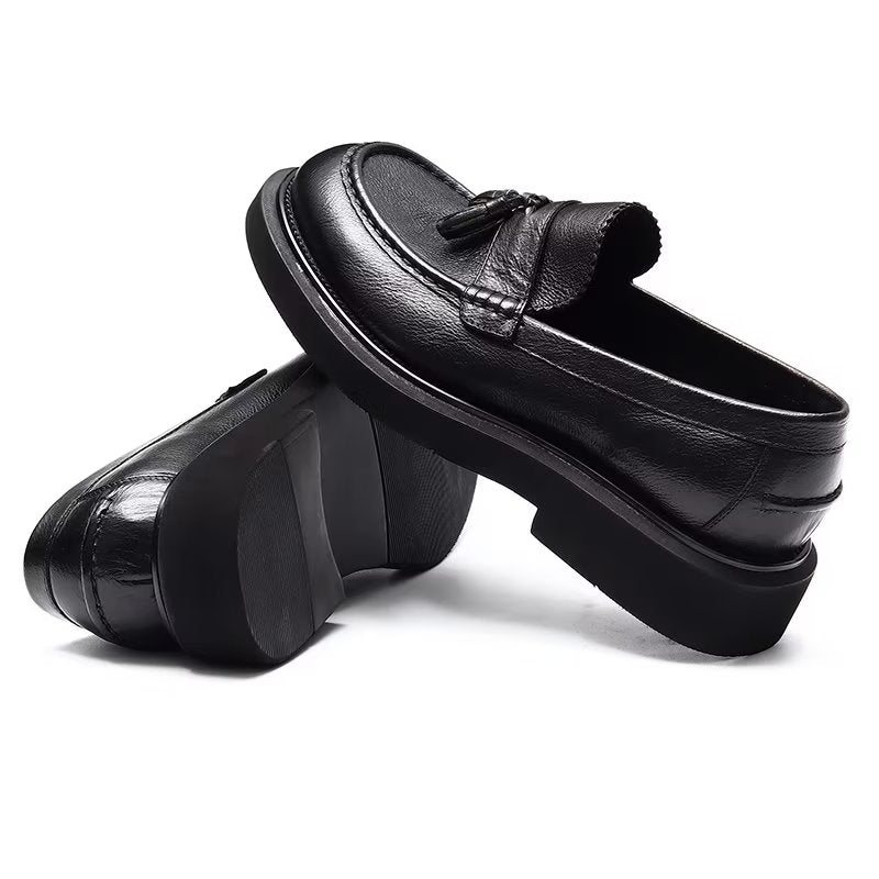 Ανδρικά Επίσημα Παπούτσια Ανάγλυφα Elegance Slip-on Φόρεμα - Μαύρο