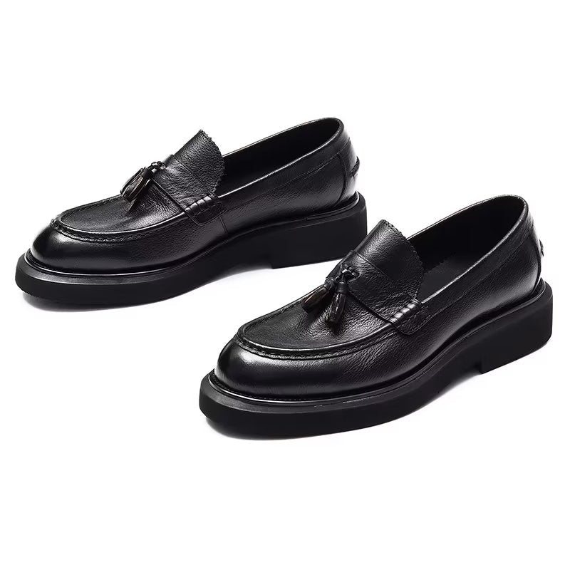 Ανδρικά Επίσημα Παπούτσια Ανάγλυφα Elegance Slip-on Φόρεμα - Μαύρο