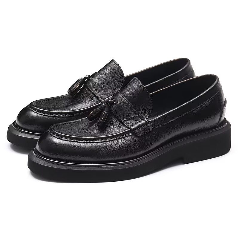 Ανδρικά Επίσημα Παπούτσια Ανάγλυφα Elegance Slip-on Φόρεμα - Μαύρο