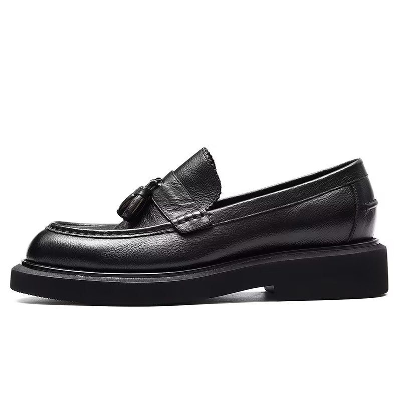 Ανδρικά Επίσημα Παπούτσια Ανάγλυφα Elegance Slip-on Φόρεμα - Μαύρο