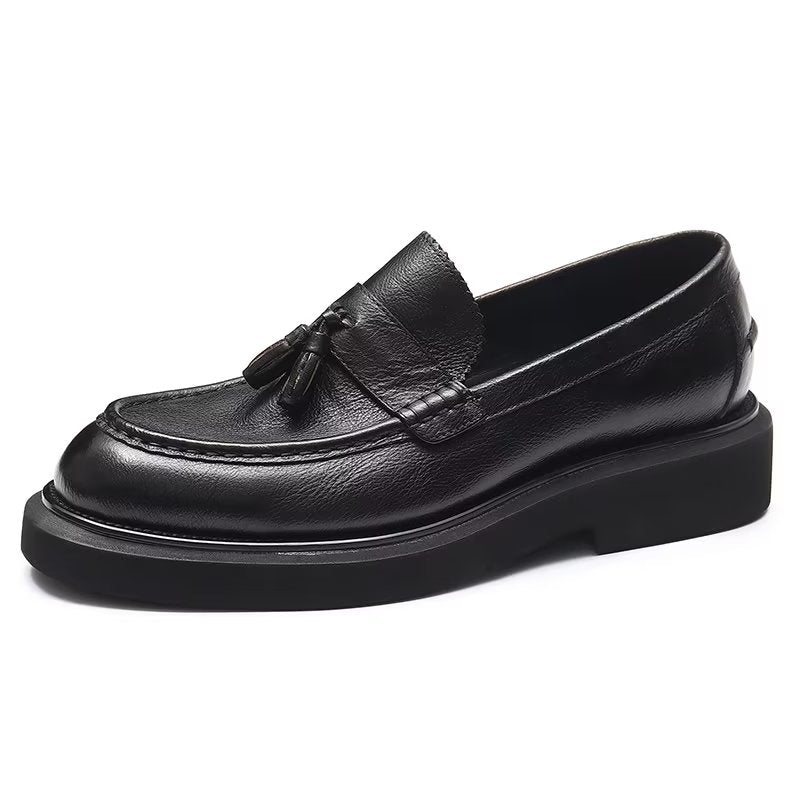 Ανδρικά Επίσημα Παπούτσια Ανάγλυφα Elegance Slip-on Φόρεμα - Μαύρο