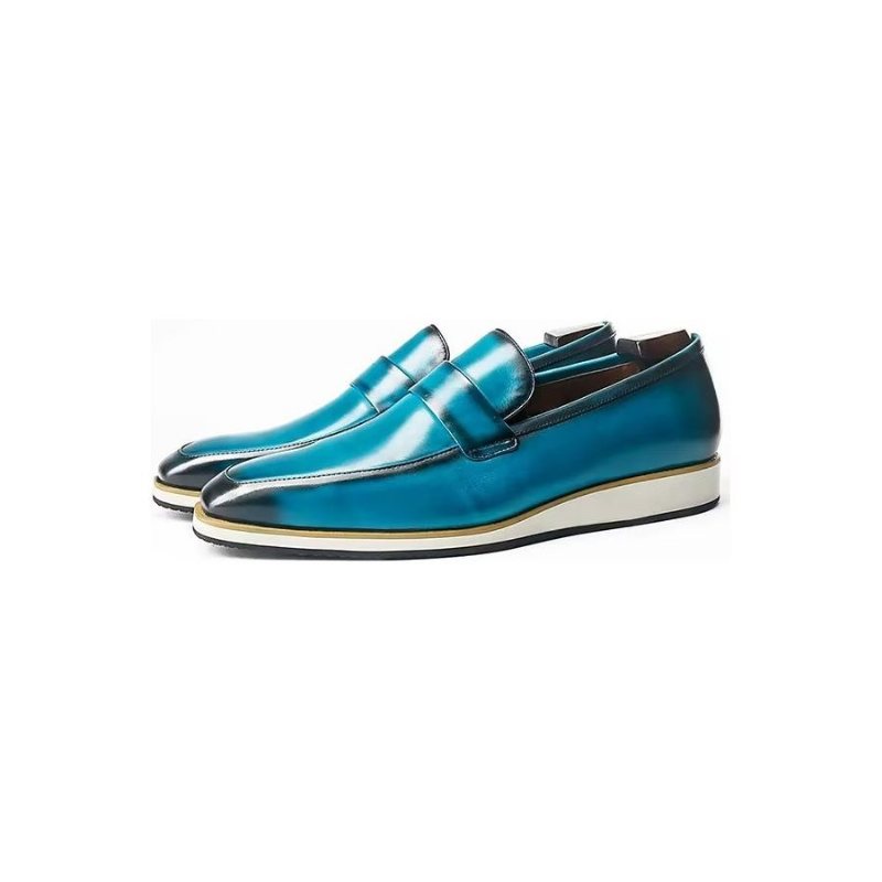 Ανδρικά Επίσημα Παπούτσια Γνήσια Casual Slip-on Με Τετράγωνα Δάχτυλα