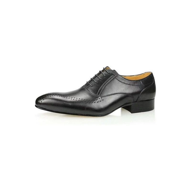 Ανδρικά Επίσημα Παπούτσια Γνήσιο Δέρμα Chic Wedding Brogues - Μαύρος