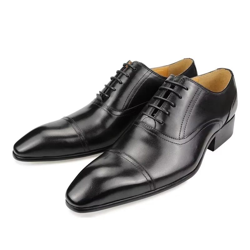 Ανδρικά Επίσημα Παπούτσια Γνήσιο Δέρμα Elegance Wedding Brogues - Μαύρο