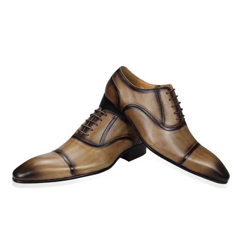 Ανδρικά Επίσημα Παπούτσια Γνήσιο Δέρμα Elegance Wedding Brogues - Καφέ