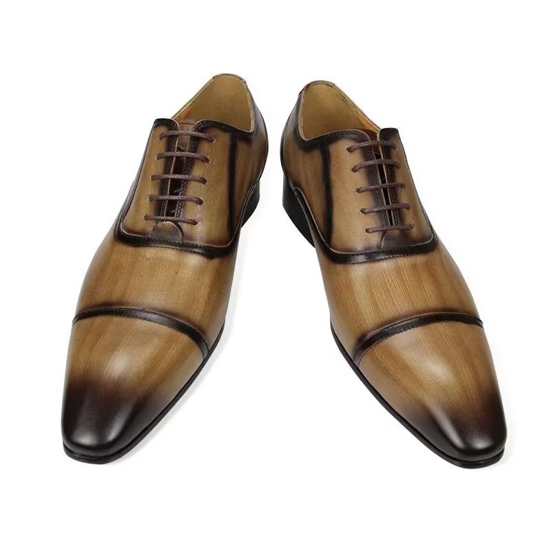 Ανδρικά Επίσημα Παπούτσια Γνήσιο Δέρμα Elegance Wedding Brogues - Καφέ