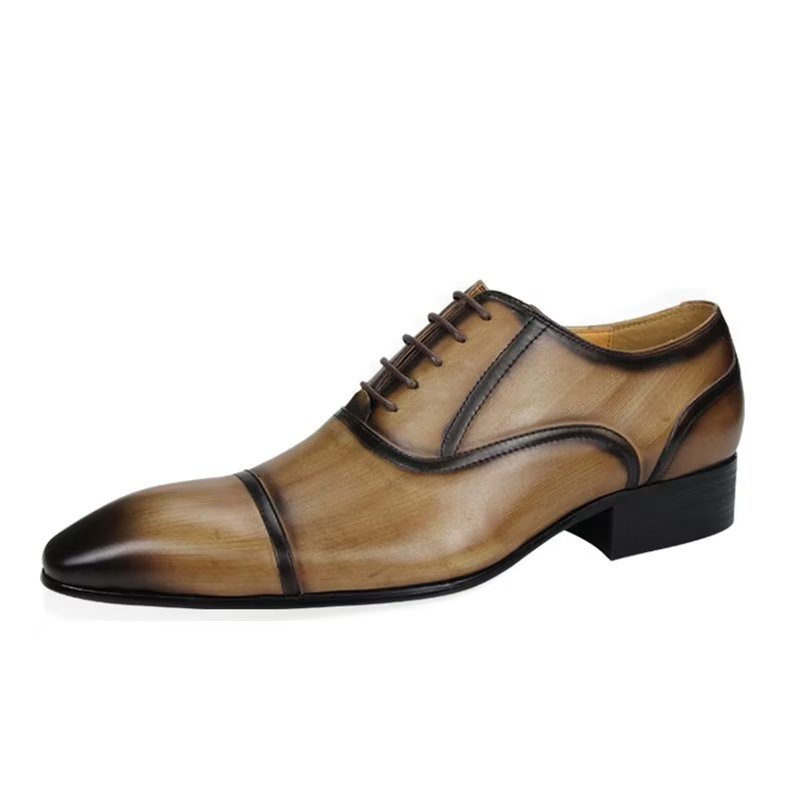 Ανδρικά Επίσημα Παπούτσια Γνήσιο Δέρμα Elegance Wedding Brogues - Καφέ