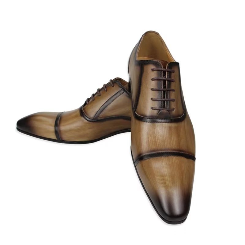 Ανδρικά Επίσημα Παπούτσια Γνήσιο Δέρμα Elegance Wedding Brogues - Καφέ