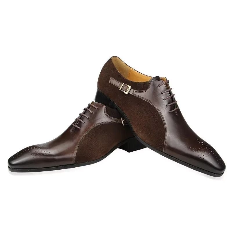 Ανδρικά Επίσημα Παπούτσια Γνήσιο Δέρμα Modish Wedding Brogue - Καφές