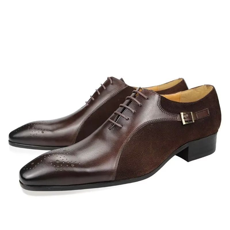 Ανδρικά Επίσημα Παπούτσια Γνήσιο Δέρμα Modish Wedding Brogue - Καφές