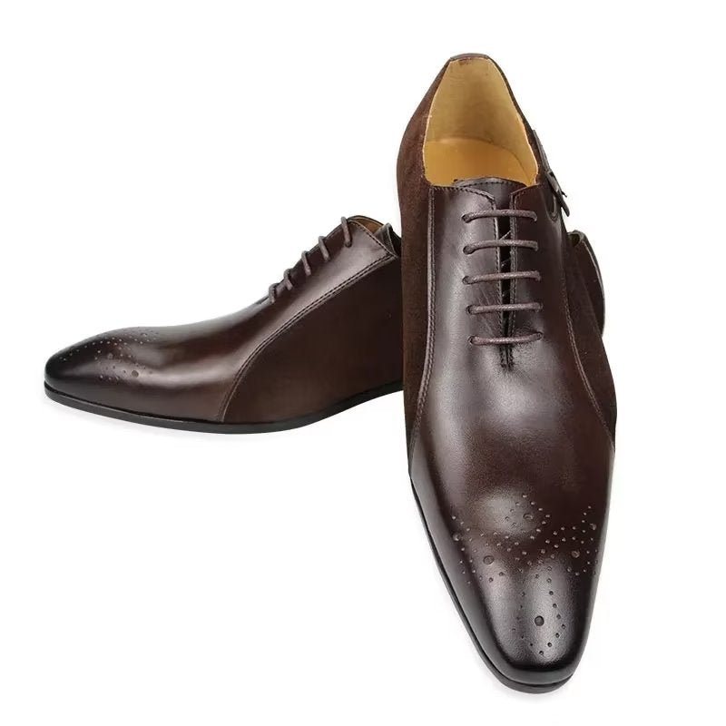 Ανδρικά Επίσημα Παπούτσια Γνήσιο Δέρμα Modish Wedding Brogue - Καφές