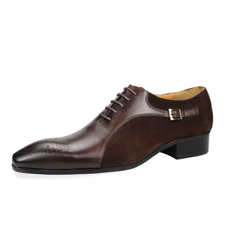 Ανδρικά Επίσημα Παπούτσια Γνήσιο Δέρμα Modish Wedding Brogue - Καφές