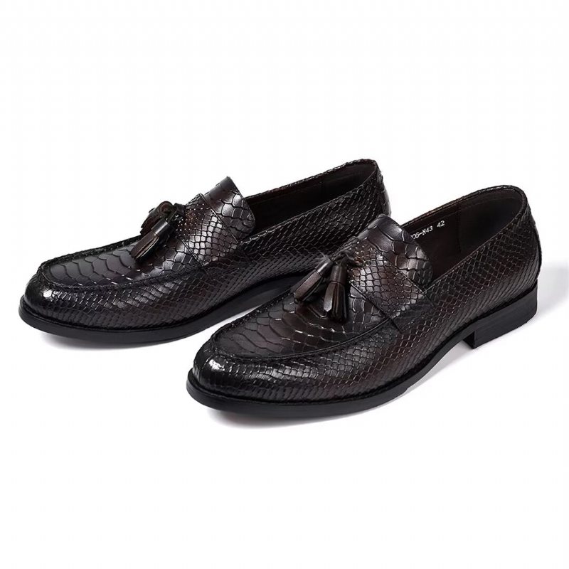 Ανδρικά Επίσημα Παπούτσια Γυαλισμένα Executive Slip-on Φόρεμα - Καφέ