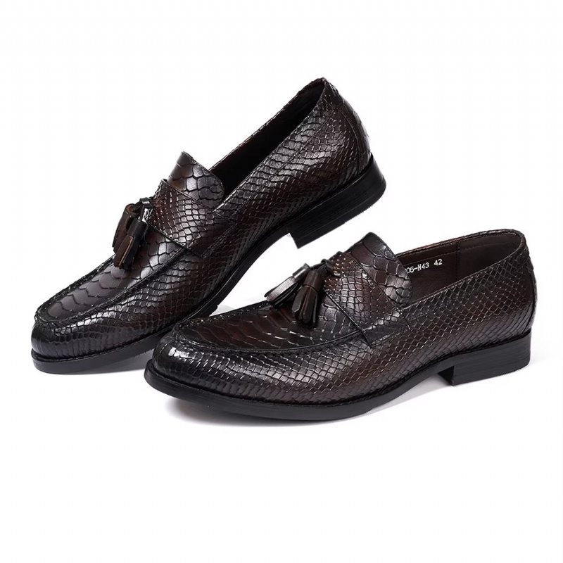 Ανδρικά Επίσημα Παπούτσια Γυαλισμένα Executive Slip-on Φόρεμα - Καφέ