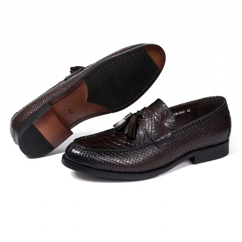 Ανδρικά Επίσημα Παπούτσια Γυαλισμένα Executive Slip-on Φόρεμα - Καφέ