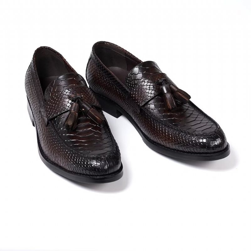 Ανδρικά Επίσημα Παπούτσια Γυαλισμένα Executive Slip-on Φόρεμα - Καφέ