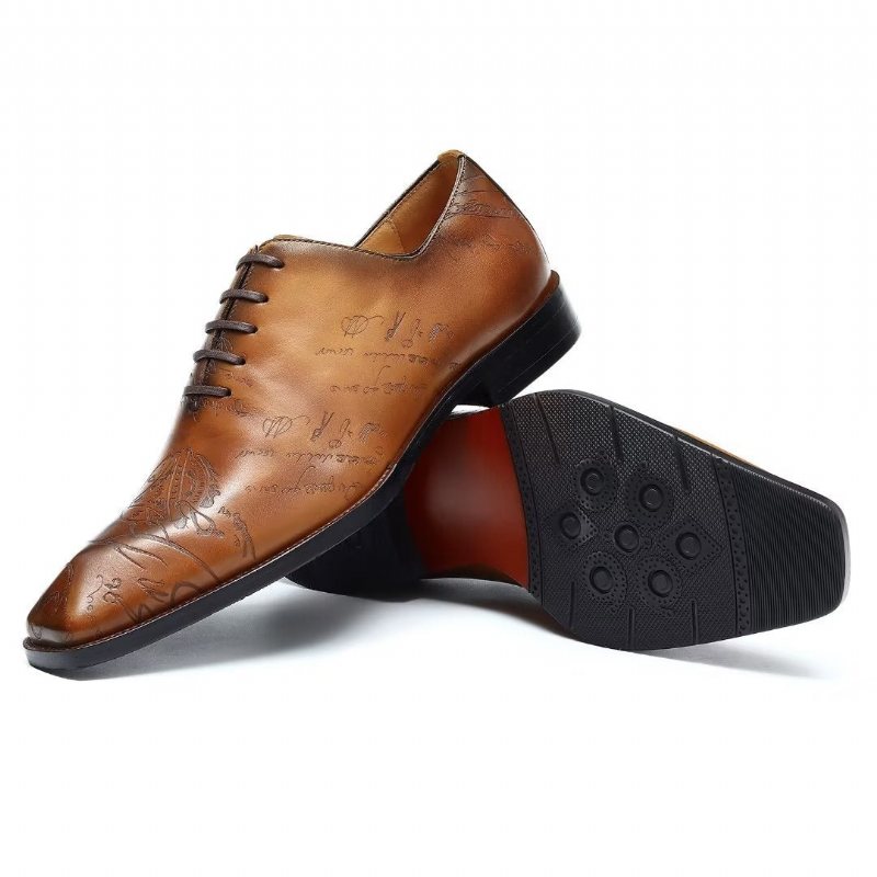 Ανδρικά Επίσημα Παπούτσια Δερμάτινα Brogue Oxford - Καφέ