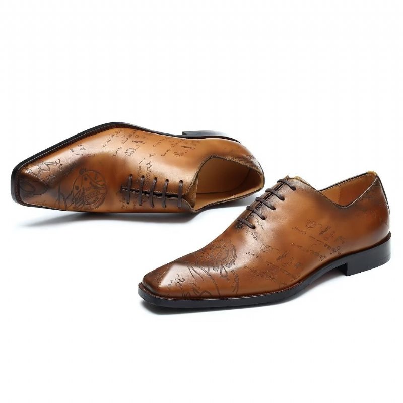 Ανδρικά Επίσημα Παπούτσια Δερμάτινα Brogue Oxford - Καφέ