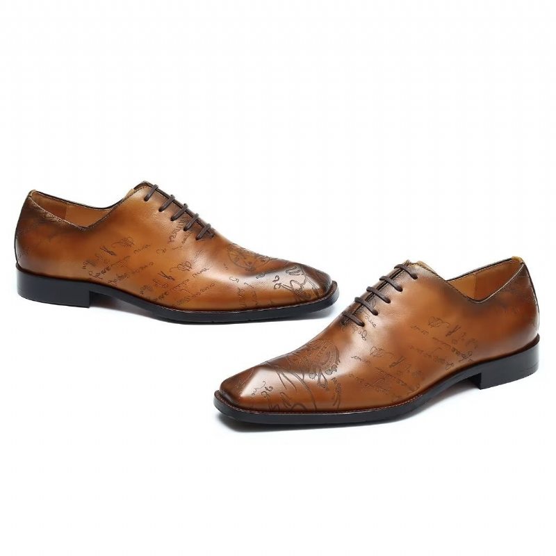 Ανδρικά Επίσημα Παπούτσια Δερμάτινα Brogue Oxford - Καφέ