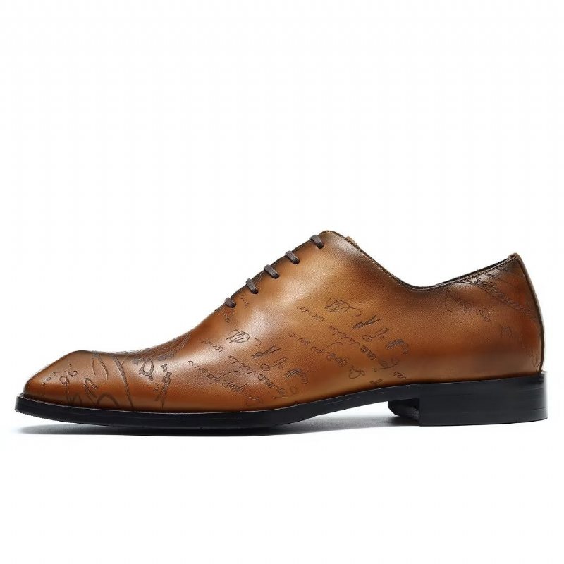 Ανδρικά Επίσημα Παπούτσια Δερμάτινα Brogue Oxford - Καφέ