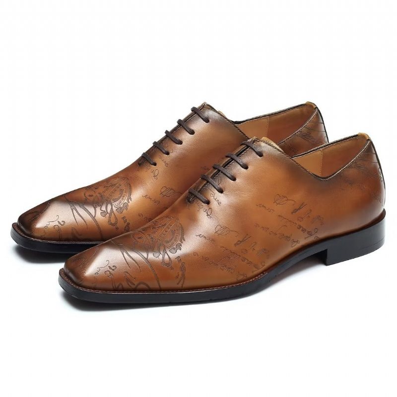 Ανδρικά Επίσημα Παπούτσια Δερμάτινα Brogue Oxford - Καφέ