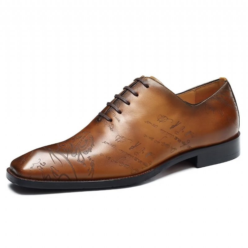 Ανδρικά Επίσημα Παπούτσια Δερμάτινα Brogue Oxford - Καφέ