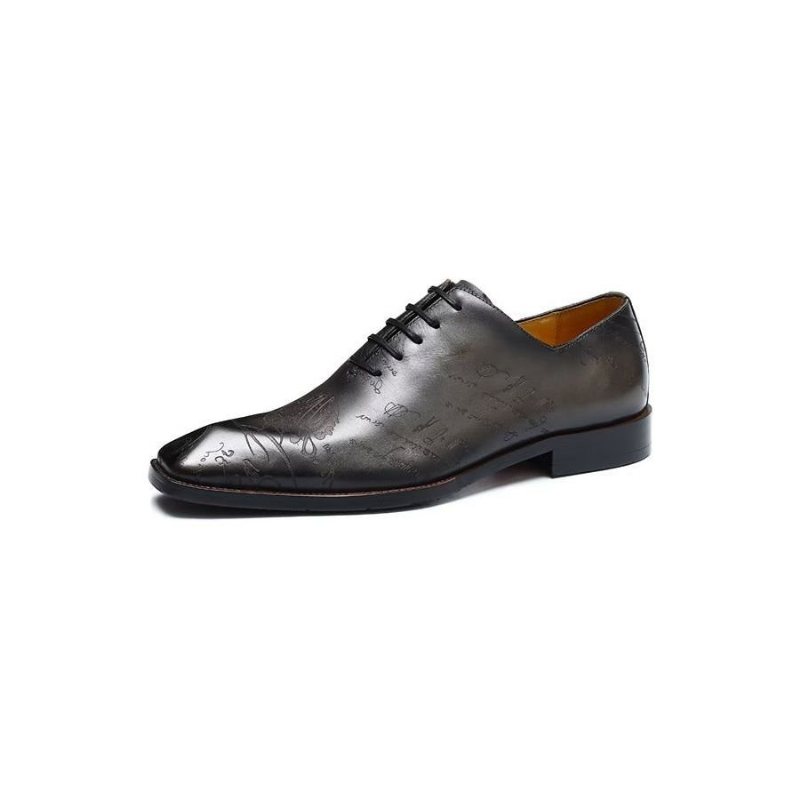 Ανδρικά Επίσημα Παπούτσια Δερμάτινα Brogue Oxford - Γκρι