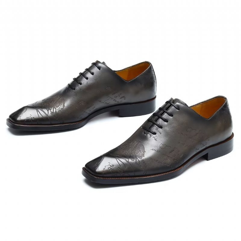 Ανδρικά Επίσημα Παπούτσια Δερμάτινα Brogue Oxford - Γκρι