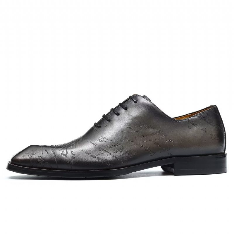 Ανδρικά Επίσημα Παπούτσια Δερμάτινα Brogue Oxford - Γκρι