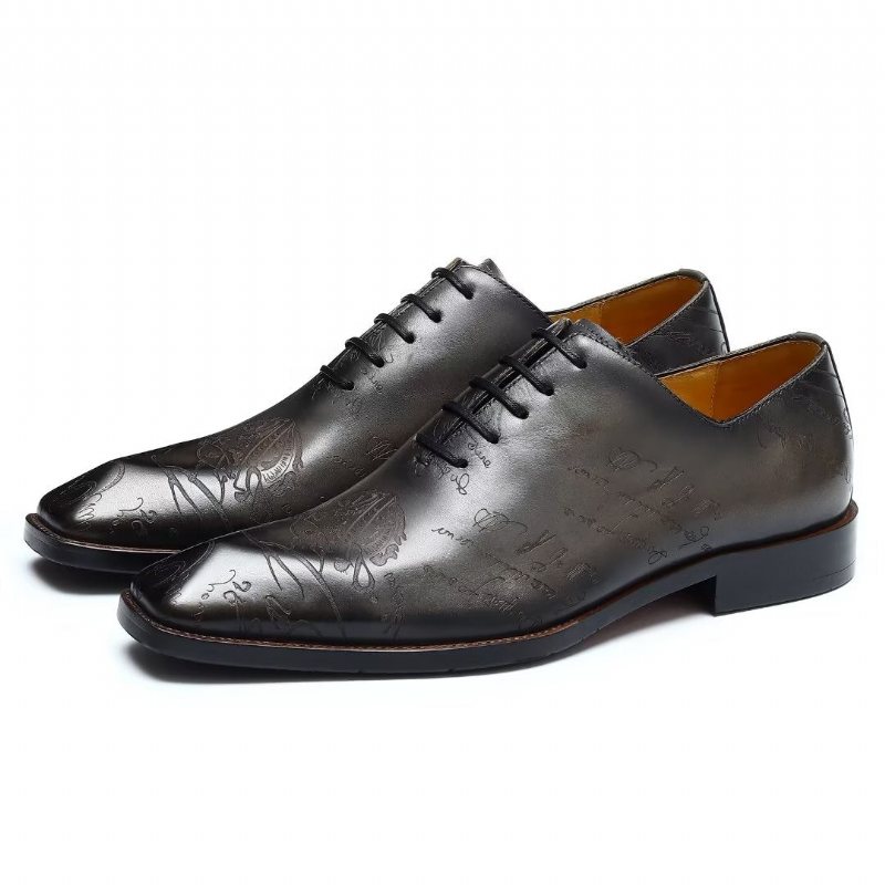 Ανδρικά Επίσημα Παπούτσια Δερμάτινα Brogue Oxford - Γκρι