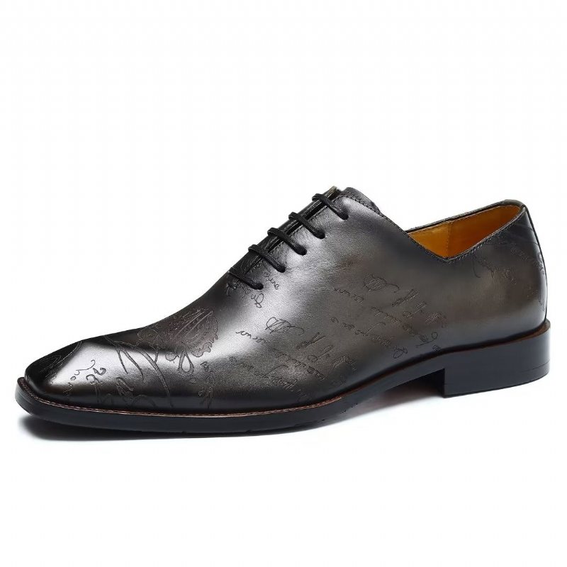 Ανδρικά Επίσημα Παπούτσια Δερμάτινα Brogue Oxford - Γκρι