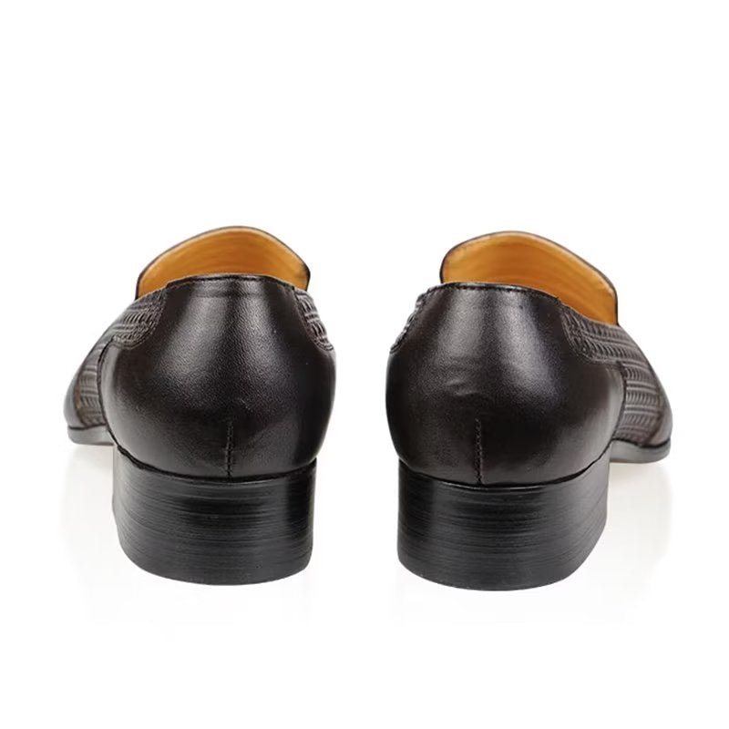 Ανδρικά Επίσημα Παπούτσια Δερμάτινα Brogue Oxford Wedding Loafers - Καφές