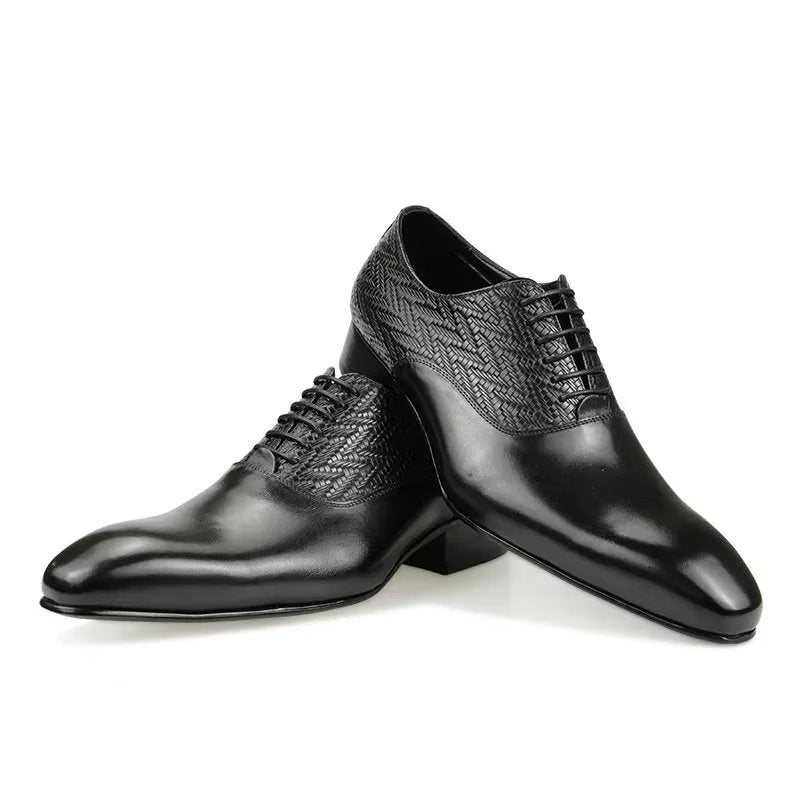 Ανδρικά Επίσημα Παπούτσια Δερμάτινα Modish Brogue Nuptial Oxford - Μαύρος