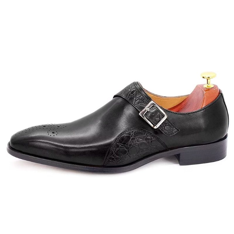 Ανδρικά Επίσημα Παπούτσια Εκλεκτά Φόρεμα Monkstraps Με Ανάγλυφο Κροκ