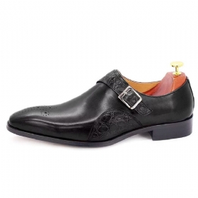 Ανδρικά Επίσημα Παπούτσια Εκλεκτά Φόρεμα Monkstraps Με Ανάγλυφο Κροκ