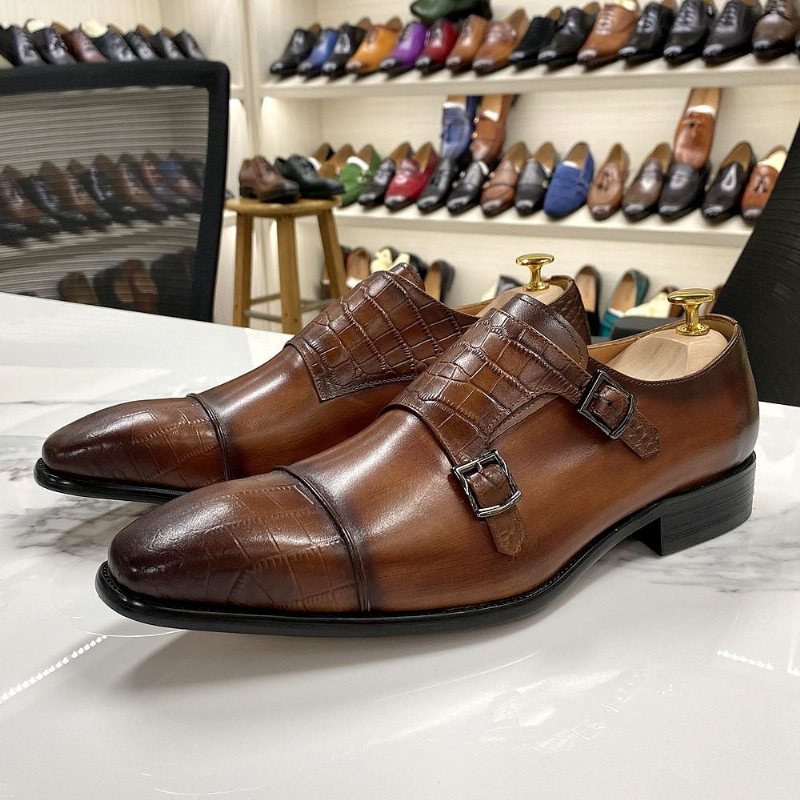 Ανδρικά Επίσημα Παπούτσια Κομψά Φόρεμα Crocblend Monk Strap - Καφές