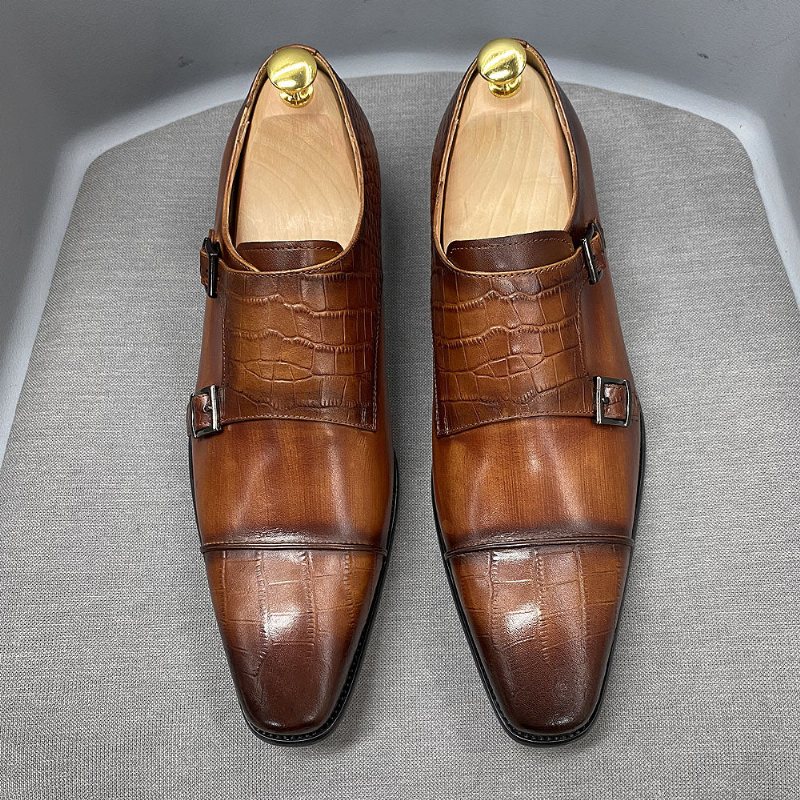 Ανδρικά Επίσημα Παπούτσια Κομψά Φόρεμα Crocblend Monk Strap - Καφές