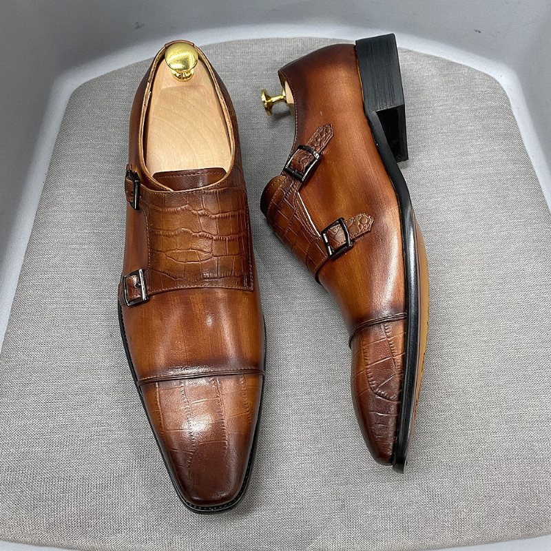 Ανδρικά Επίσημα Παπούτσια Κομψά Φόρεμα Crocblend Monk Strap - Καφές