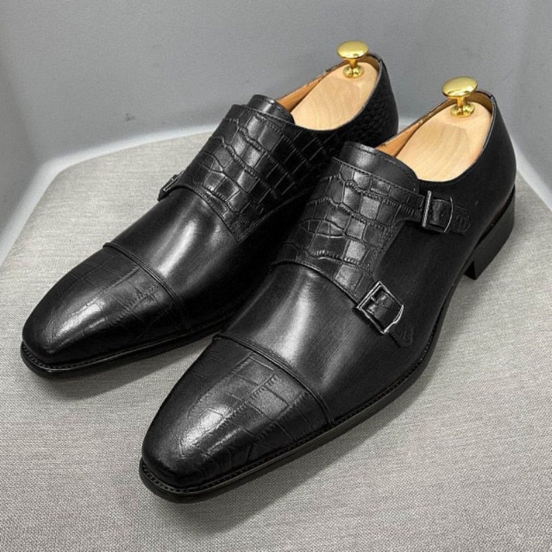 Ανδρικά Επίσημα Παπούτσια Κομψά Φόρεμα Crocblend Monk Strap - Μαύρο