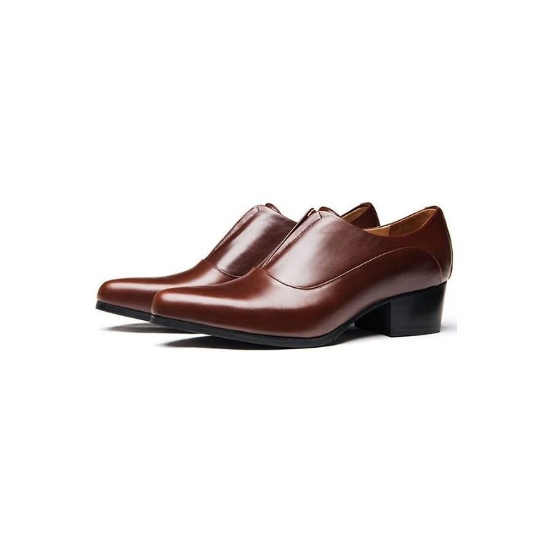 Ανδρικά Επίσημα Παπούτσια Με Ανάγλυφο Elegancelux Slip-on Φόρεμα - Καφές