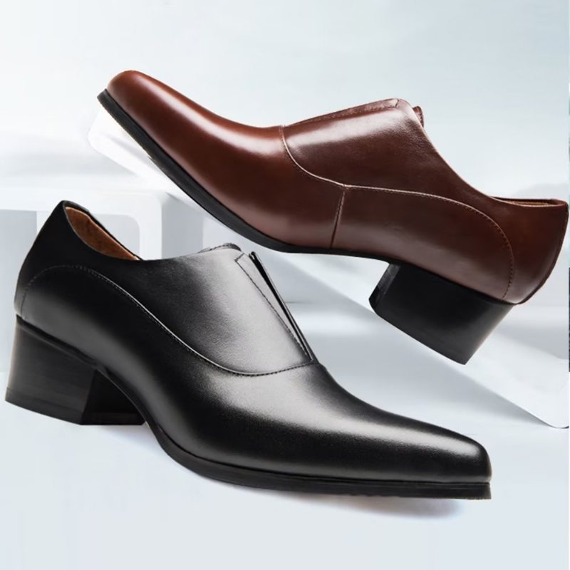 Ανδρικά Επίσημα Παπούτσια Με Ανάγλυφο Elegancelux Slip-on Φόρεμα - Καφές