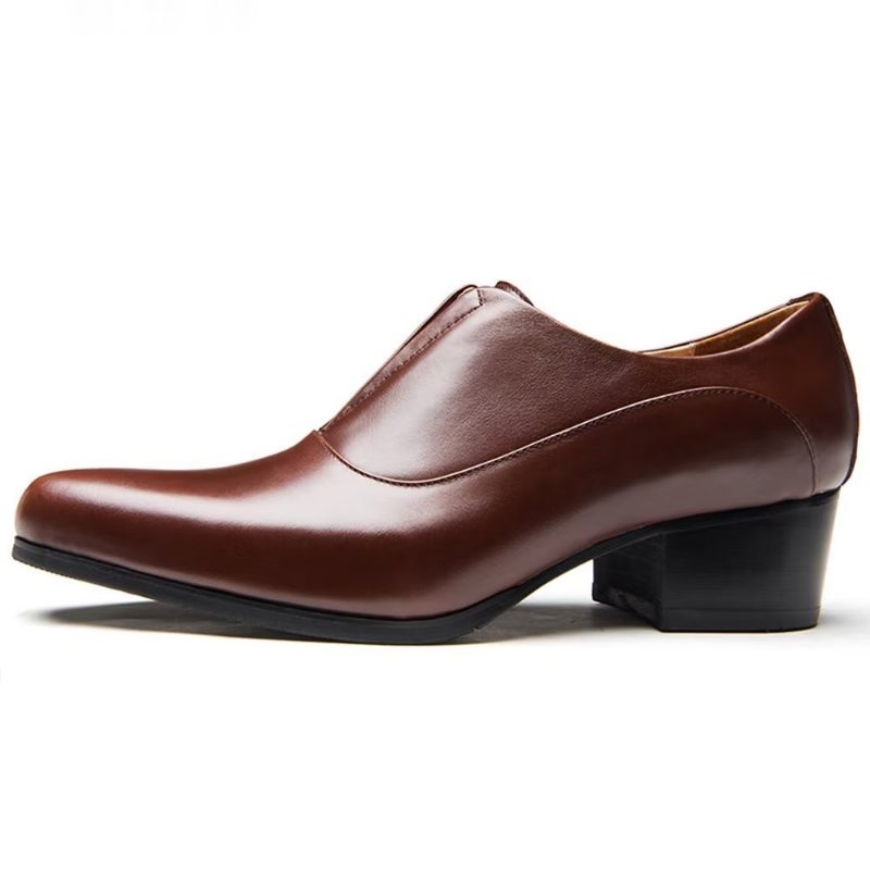 Ανδρικά Επίσημα Παπούτσια Με Ανάγλυφο Elegancelux Slip-on Φόρεμα - Καφές