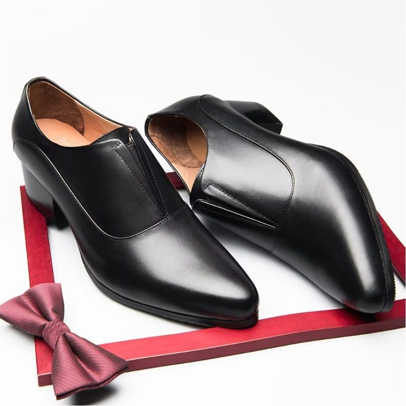 Ανδρικά Επίσημα Παπούτσια Με Ανάγλυφο Elegancelux Slip-on Φόρεμα - Μαύρο