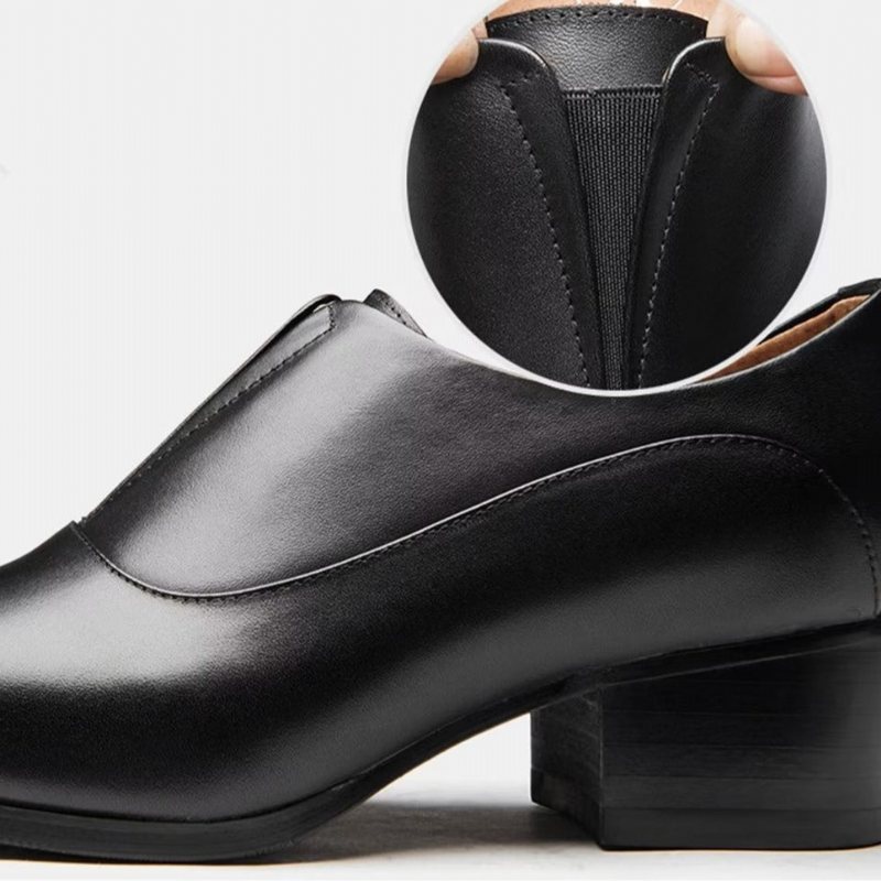 Ανδρικά Επίσημα Παπούτσια Με Ανάγλυφο Elegancelux Slip-on Φόρεμα - Μαύρο