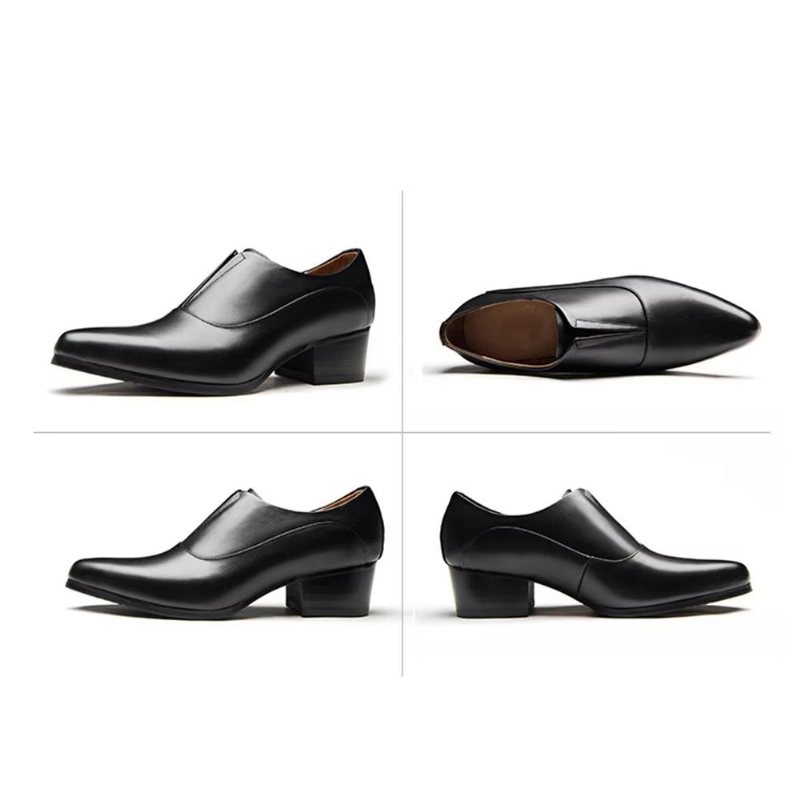 Ανδρικά Επίσημα Παπούτσια Με Ανάγλυφο Elegancelux Slip-on Φόρεμα - Μαύρο