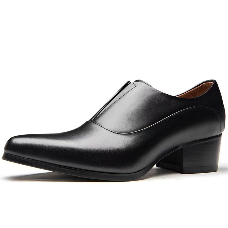 Ανδρικά Επίσημα Παπούτσια Με Ανάγλυφο Elegancelux Slip-on Φόρεμα - Μαύρο